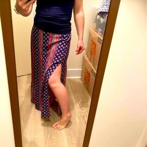 Forever 21 Boho Style Maxi Skirt with Double Slit